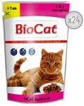 BIOCAT HRANA UMEDA PENTRU PISICI CU FICAT IN SOS - 24 PLICURI x 100G
