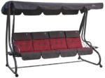 Idea Group Balansoar Sorrento 4 Locuri - 232 x 120 x 164 cm, structură metalică, confort sporit, utilizare exterior, Visiniu Balansoar bebelusi