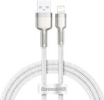 Baseus Cablu pentru incarcare si transfer de date Baseus Cafule Metal, USB/Lightning, 18W, 2.4A, 1m, Alb
