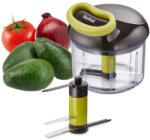 Tefal Tocator manual 5-Second K1320404, baza aderenta, maner ergonomic, suport lame, recipient 900 ml, plastic (K1320404) Masina de tocat manual