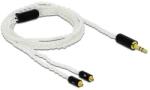 Delock Audio kábel 3, 5 mm 3 tűs sztereo jack apa - 2 x MMCX apa 1, 20 m (85845) - pepita