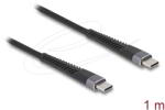 Delock USB 2.0 kábel USB Type-C apa - apa meghosszabbított hajlítás védelemmel 60 W 1 m (81124) - pepita