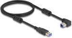 Delock USB 5 Gbps kábel A-típusú apa - B-típusú apa 90 lefelé néző csatlakozóapaval 1 m