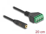 Delock Sztereo jack kábel anya 2, 5 mm 4 tűs - Terminal Block Adapter 20 cm