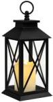 Verk 12386 dekoratív LED lámpás gyertyával, 28 cm, 3× AAA elem, fekete