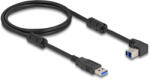 Delock USB 5 Gbps kábel A-típusú apa - B-típusú apa 90 felfelé néző csatlakozóapaval 1 m