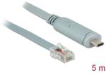 Delock Adapter USB 2.0 C-típusú apa & gt; 1 x soros RS-232 RJ45 apa 5, 0 m szürke (89892)