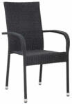  Kerti szék, Margarita, fekete, 94 x 64 x 56 cm, acélvázas, szintetikus rattan fonat, szétszerelt állapotban szállítva (3EXN0030)