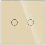 Luxion Intrerupator Dublu cu Touch din Sticla Luxion, protocol ZigBee, Auriu, LX-ZT-201G-G (lx-zt-201g-g) - cel