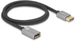 Delock DisplayPort bővítőkábel 8K 60 Hz 1 m szürke fém retesz nélküli