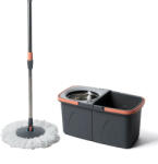  Spin Mop forgófejes felmosószett (vödör + nyél + acél facsaró + 2 mop) (LV-A03)