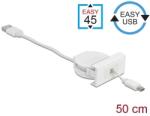 Delock Easy 45 modul USB 2.0 behúzhatós kábel A-típusú USB - Micro-B típusú EASY-USB csatlakozókkal (81319) - pepita