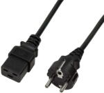 LogiLink Tápkábel, CEE 7/7 (90 ) az IEC C19 szerint, fekete, 3 m (CP153)