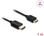 Delock Koaxiális High Speed HDMI kábel HDMI dugó - Mini HDMI dugó 8K 60 Hz 1 m