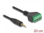 Delock Sztereo jack kábel apa 2, 5 mm 4 tűs - Terminal Block Adapter 20 cm