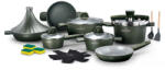 Swiss Haus Set vase de gatit Swiss Haus SH-GPC3020G, 20 piese, Acoperire ceramica Sapphire, Fara PFAS, Cuptor pana la 220°C, Inductie, Verde (SH-GPC3020G)