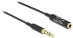 Delock Audio bővítő kábel sztereo jack 3, 5 mm 4 tűs apa anya Ultra Slim, 0, 5 m, fekete (66074) - pepita