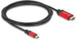 Delock USB Type-C - HDMI kábel (DP Alt Mode) 8K 60 Hz-hez HDR funkcióval 2 m piros (80096) - pepita