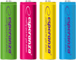 Esperanza 4 db AA elem készlet (R6) Esperanza 92344, 2000mAh, Ni-MH, 1, 2V, újratölthető, színes (EZA108)