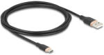 Delock USB 2.0 kábel USB A-típusú dugó - USB Type-C dugó 2, 5 m fekete Szilikon (81227) - pepita