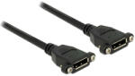 Delock Kábel, Displayport 1.2 hüvely & gt; Displayport hüvely, panelrögzítés, 4K 60 Hz 0, 25 m (85113)