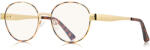 Techsuit Ochelari rotunzi de dama, filtru lumina Techsuit, auriu / print, 3175