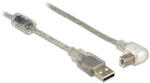 Delock USB 2.0-s kábel A-típusú dugó & gt; USB 2.0 B-típusú dugó derékszögű 0, 5 m áttetsző (84811)