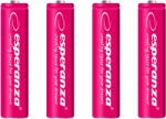 Esperanza EZA102R Ni-MH AAA 1000mAh piros akku elem (4db) (EZA102R - 5901299923214)
