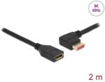 Delock DisplayPort bővítőkábel balra néző csatlakozódugóval - csatlakozóhüvellyel 8K 60 Hz 2 m (87075) - pepita