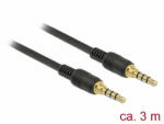 Delock Sztereó Jack Kábel 3, 5 mm 4 tűs férfi & gt; férfi 1m fekete (85601)