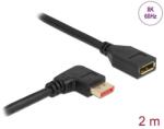 Delock DisplayPort bővítőkábel jobbra néző csatlakozódugóval - csatlakozóhüvellyel 8K 60 Hz 2 m (87078) - pepita