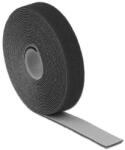 Delock Hurkolható rögzítok, 5 m x 20 mm (H x Sz) tekercs, fekete (18715) - pepita