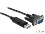 Delock USB 2.0 soros RS-485 adapterhez 15 kV ESD védelemmel és egy kompakt soros konnektor házzal (66283) - pepita