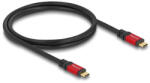 Delock USB 10 Gbps kábel USB Type-C apa - apa PD 3.0 100 W E-Marker 1 m piros fém