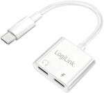 Logilink USB-C adapter PD töltőporttal, 2x USB-C, max. 60 W, fehér (UA0433) - pepita