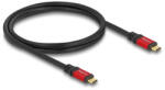 Delock USB 2.0 kábel USB Type-C apa - apa PD 3.1 240 W E-Marker 1 m piros fém (80050) - pepita