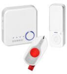 ORNO OR-DB-MK-175/W SIGO AC SOS, vezeték nélküli, hálózatról működő kapucsengő elem nélküli ajtóra és elemes SOS adóval, Wi-Fi, tanulórendszer, 32 hang, 200 m, fehér (OR-DB-MK-175/W)