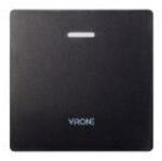VIRONE DB-8PD/B Elemmentes csengőgomb vezeték nélküli csengőkhöz, TELERO sorozat, fekete (DB-8PD/B)