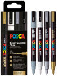uni Marker varf 0.9-1.3 mm UNI Posca PC-3M 4P, 4 culori/set NeoDeco