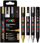uni Marker varf 1.8-2.5 mm UNI Posca PC-5M 4P, 4 culori/set NeoDeco