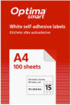 Optima Etichete autoadezive albe, 15/A4, 70x50.8mm, 100 coli/top, OPTIMA (OP-415070508S)