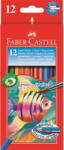 Faber-Castell Akvarell ceruza készlet, hatszögletű, ecsettel, FABER-CASTELL, 12 különböző szín (114413) - mystock