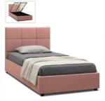 TopMebel Kingston TopMebel кадифено легло с място за съхранение в прасковено розов цвят 120x200cm