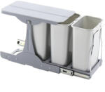 EKOTECH beépíthető hulladékgyüjtő Patty 30 3 x 8 liter műanyag világosszürke (SCH-103369844)