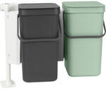 Brabantia beépíthető hulladékgyüjtő Sort & Go 2 x 12 literműanyag zöld/szürke (SCH-103369830)