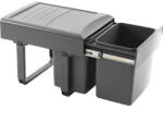 EKOTECH beépíthető hulladékgyüjtő Mega 40 2 x 15 liter műanyag világosszürke (SCH-103369834)