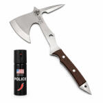 Depox Set topor multifunctional si spray autoaparare chili, DEPOX®, 53 cm/60 ml, maro (1365)