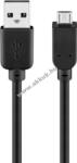 Goobay USB-A-Micro-B kábel 0, 6m fekete USB2.0 480Mbit/s 0, 5A 2, 5W
