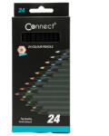 Connect Színes ceruza készlet, háromszögletű, fekete test Connect 24 klf. szín (000051702) - iroszer24