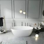 Coloana Cada freestanding Coloana Delia 170x78 cm, din acril alb lucios (5940652872653)